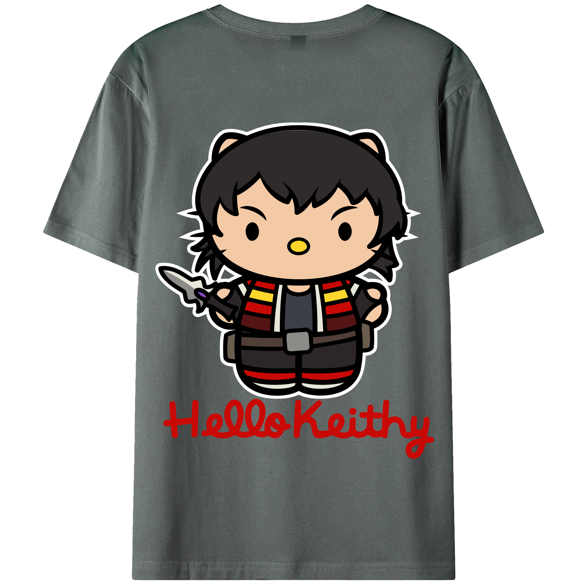 （画像用） Hello Kitty ハローキティ 綿100％半袖Tシャツ（背面プリント）